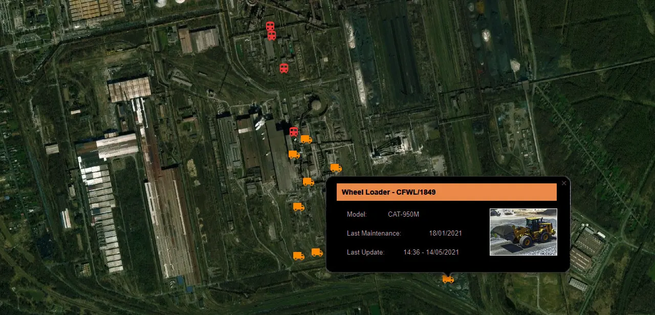 Visualización geoespacial de instalaciones y equipos. Este módulo proporciona una representación geoespacial de las instalaciones, integrando información geográfica con datos de producción para facilitar el control distribuido.
